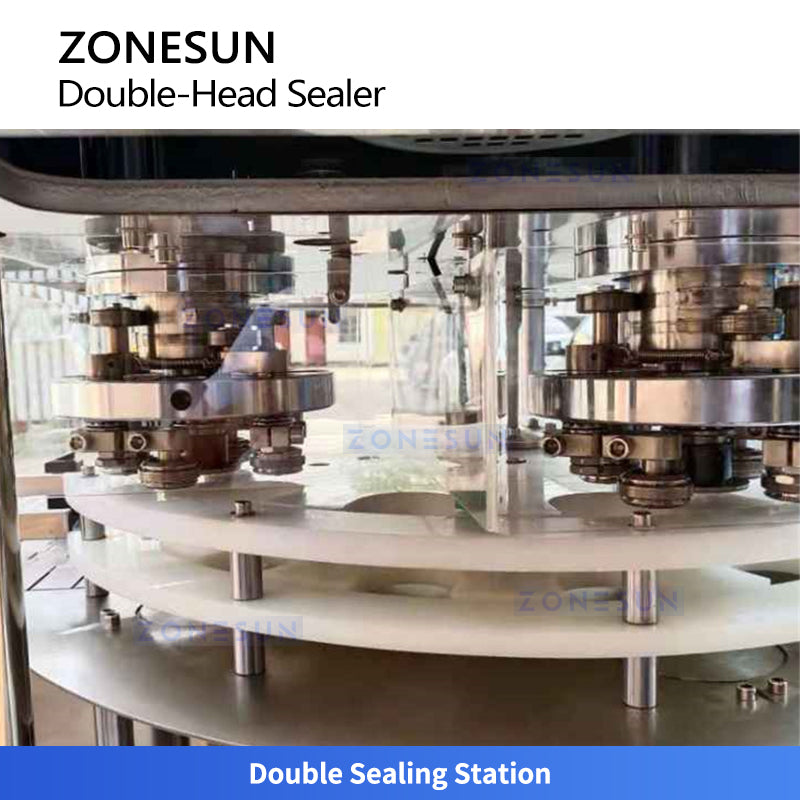 ZONESUN ZS-AFK100 Automatic Double Head Can Sealing Machine for Food Beverage and Chemical Cans