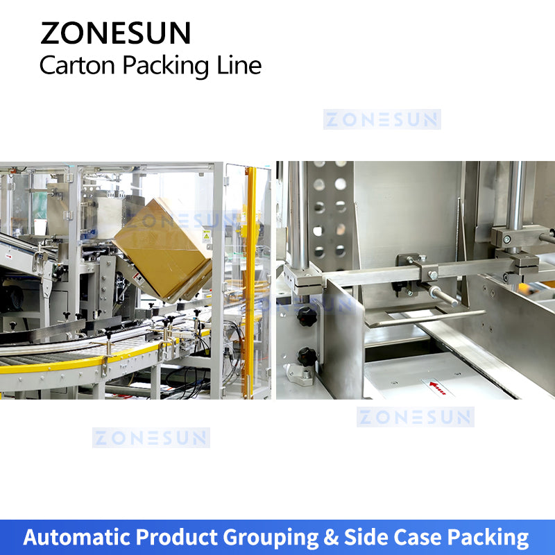 Full Automation: ZONESUN ZS-CSPM5 End-of-Line Packaging System Case Packing, Palletizing & Wrapping