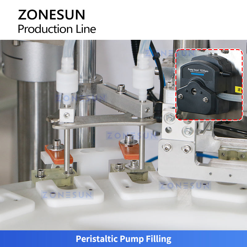 ZONESUN ZS-FAL180G9 Automatic Cam System Filling Capping Shrink Sleeve Labeling Production Line Irregular Bottle Biological Extract Liquid Peristaltic Pump Filling Machine