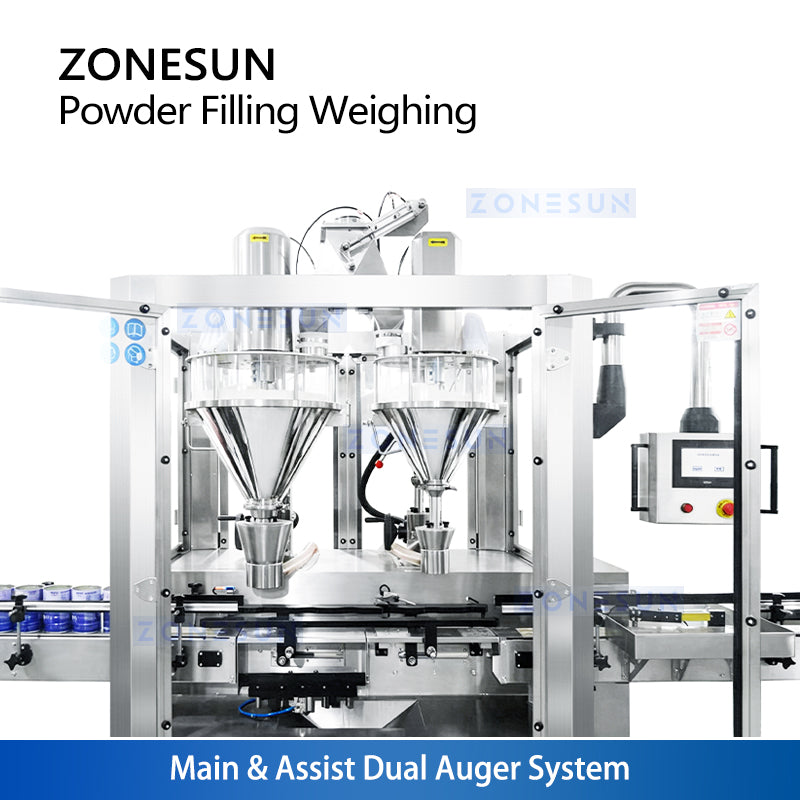 ZONESUN Automatic Dual Auger Powder Filling & Weighing Machine for Spice Coffee Powder ZS-FM6A