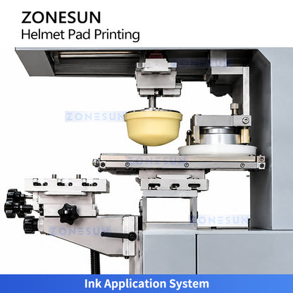 ZONESUN ZS-VTQYY2: Semi-Automatic Single-Color Helmet Pad Curved Surface Logo Printing Machine