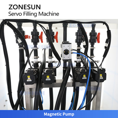 ZONESUN ZS-GYCR4A Automatic Corrosive Liquid Filling Machine for Acid Alkali Detergent Packaging