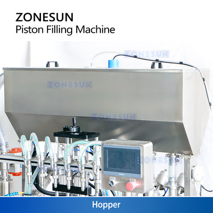 ZONESUN ZS-YT6T-6PX 6 Nozzles Servo Motor Paste Filling Machine With Feeding Pump