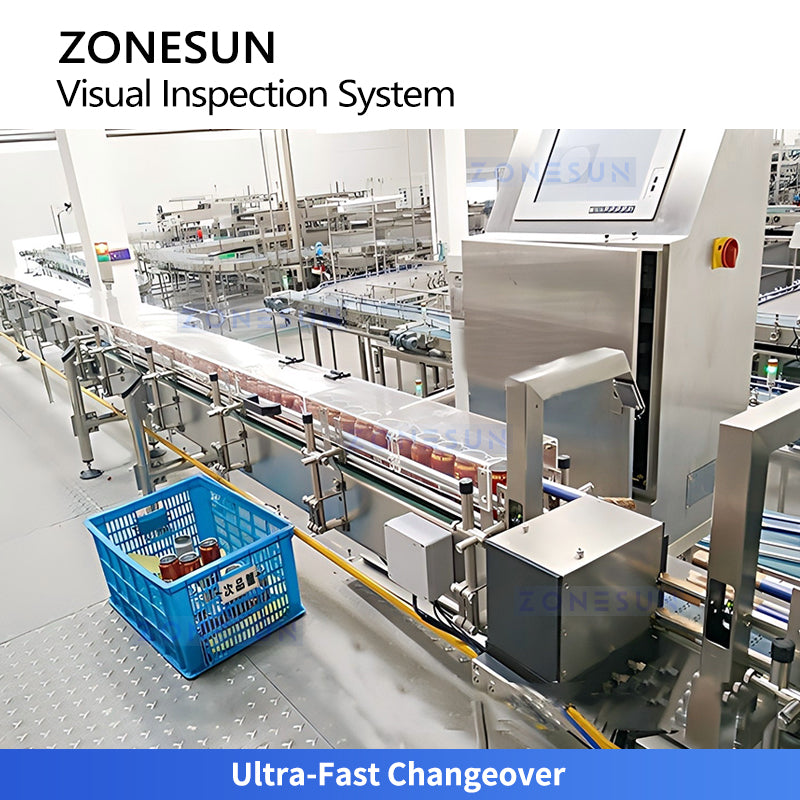 Zero Defects: ZONESUN ZS-MD120 360° Visual Inspection System for PET Bottles & Aluminum Cans