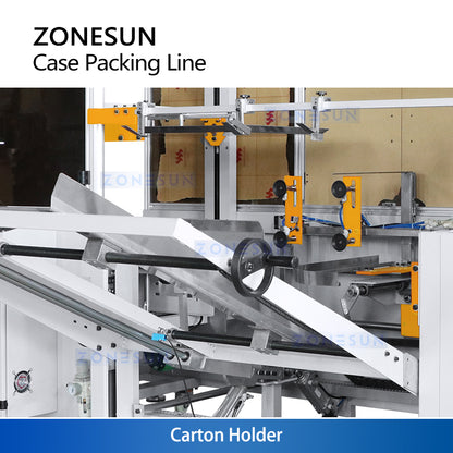 ZONESUN ZS-CSPM2 Automatic Top Load Case Packing Line for Food Beverage Cosmetic Packaging