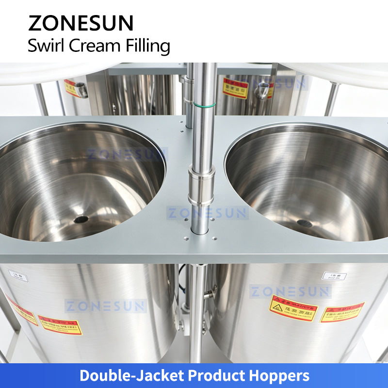 ZONESUN ZS-RSV4L Semi-Automatic 4-Color Swirl Cream Servo Piston Filling Machine