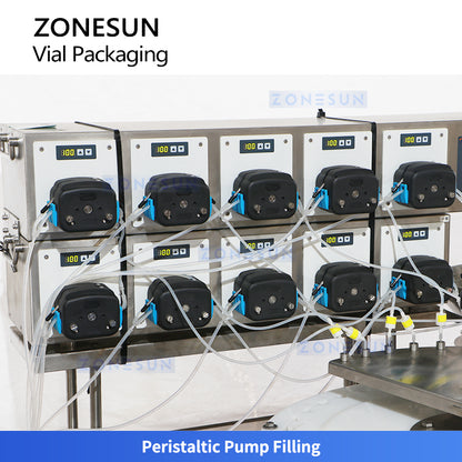 ZONESUN ZS-AFY1 Automatic Vial Packaging Machine with Peristaltic Pump Filling and Stopper Inserting