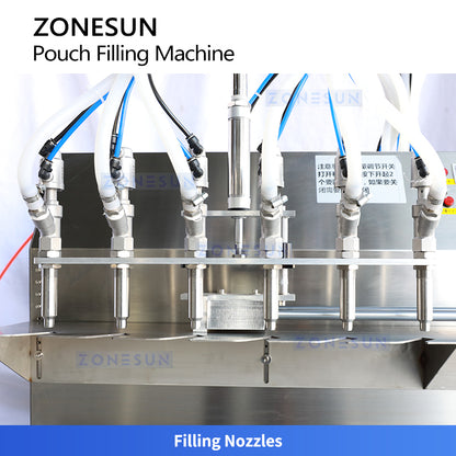 ZONESUN ZS-ASP6 Semi-Automatic 6-Head Pouch Filling Machine for Liquid and Semi-Liquid Products