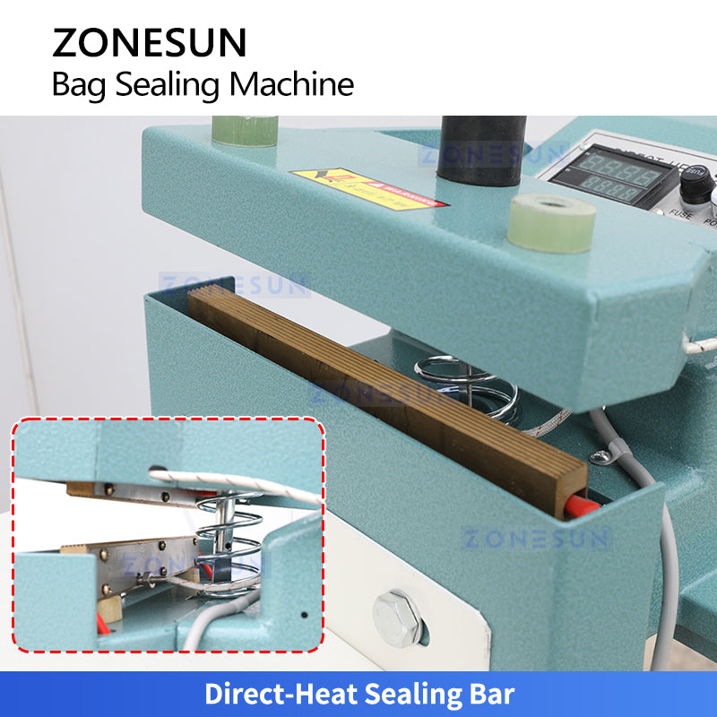 Heavy Duty Sealing: ZONESUN ZS-FK200 Pneumatic Constant Direct-Heat Foil & Composite Bag Sealer