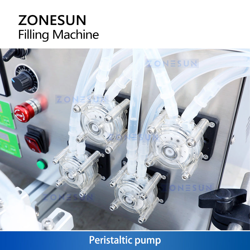 ZONESUN ZS-DTPP4W Peristaltic Pump Desktop Liquid Filling Machine for beverages,and milk, water,oils