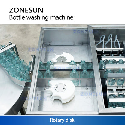 ZONESUN ZS-UWB5 Automatic Ultrasonic Bottle Washing Machine | 6000BPH Glass & Plastic Bottle Cleaner for Filling Lines