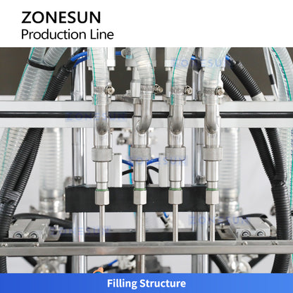 ZONESUN ZS-FAL180V2 Face Cream Filling Capping Labeling Machine Line for Cosmetic Jar Packaging Automatic Skincare Production