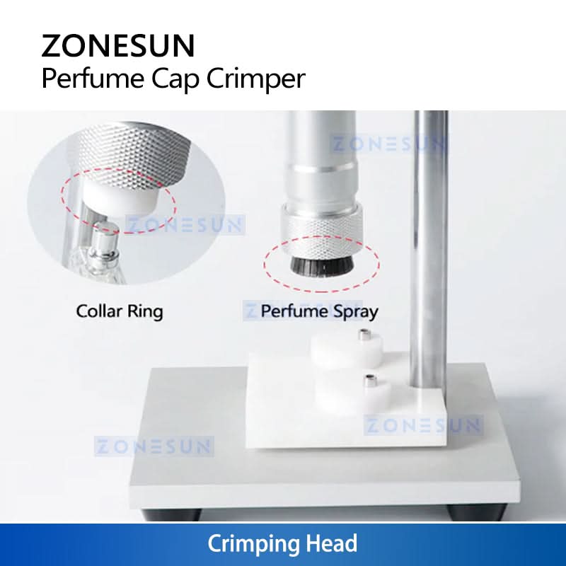 ZONESUN ZS-TYG2 Manual Perfume Crimping Machine Metal Cap Press Capping Spray Bottle Crimper