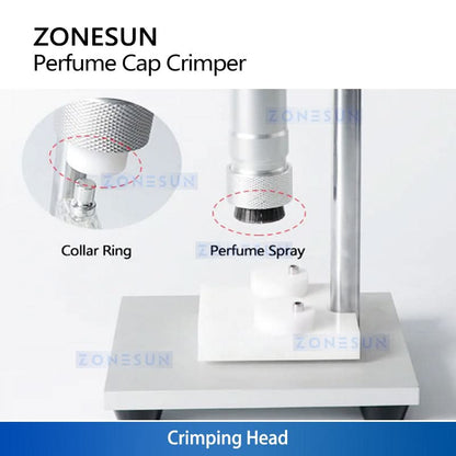 ZONESUN ZS-TYG2 Manual Perfume Crimping Machine Metal Cap Press Capping Spray Bottle Crimper