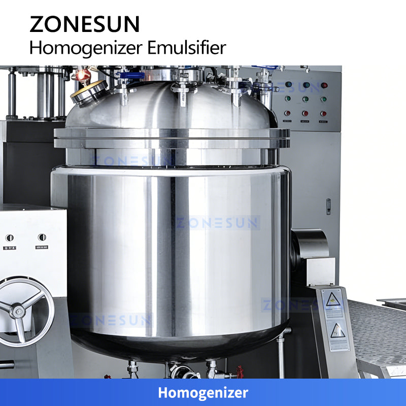 ZONESUN ZS-LTR500: Vacuum Homogenizer Emulsifying Mixer for Cosmetic Cream & Ointment Production