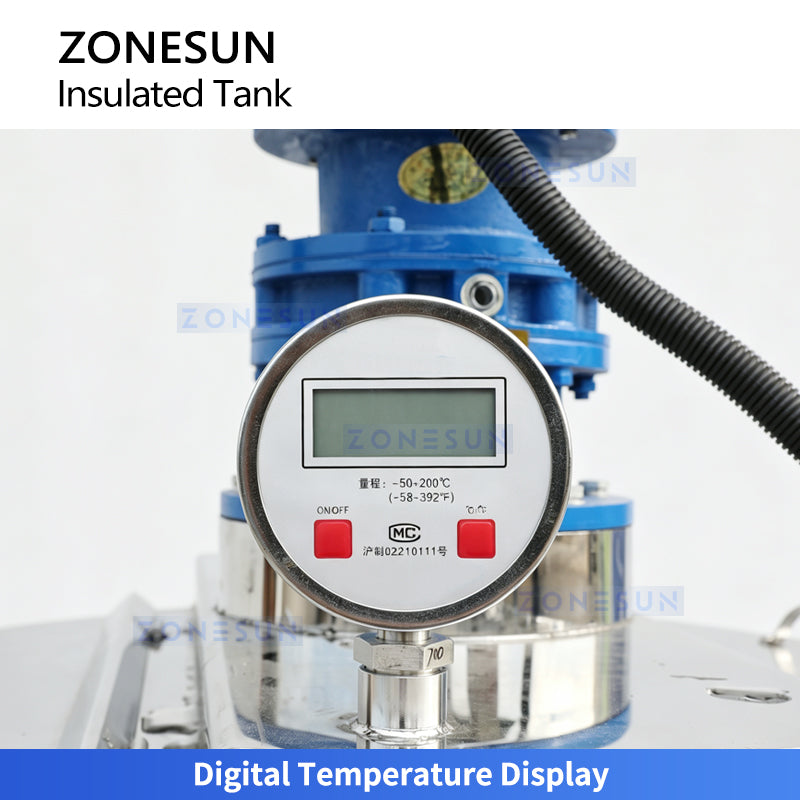 ZONESUN ZS-MB200LH SUS304 Stainless Steel Sponge-Insulated Heating Mixing Tank