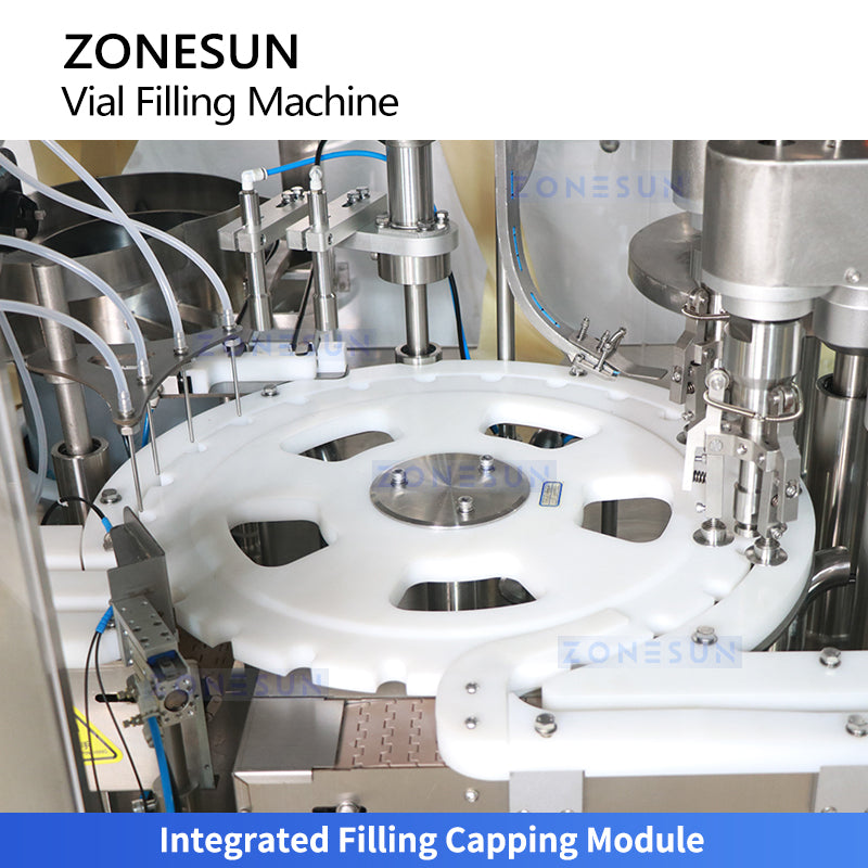 High-Speed Sterile Packaging: ZONESUN ZS-AFC39B Automatic Vial Filling, Capping & Labeling Line