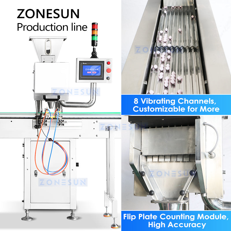 ZONESUN ZS-AFLC Automatic Gummy Candy Counting Bottling Line Bubble Gum Machine ZS-AFLC