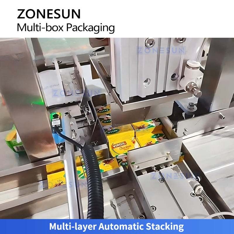 High Speed: ZONESUN ZS-CSPM7 Automatic Box Stacking and Open-Top Tray Cartoning Machine