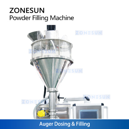 Precision Servo: ZONESUN ZS-FM75L Semi-Automatic Anti-Dust Auger Powder Bag Filling Machine