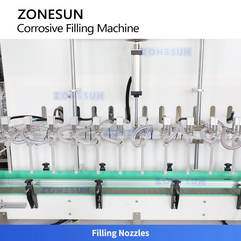 ZONESUN ZS-YTCR12A 12-Head Automatic Gravity Filling Machine for Corrosive Liquids