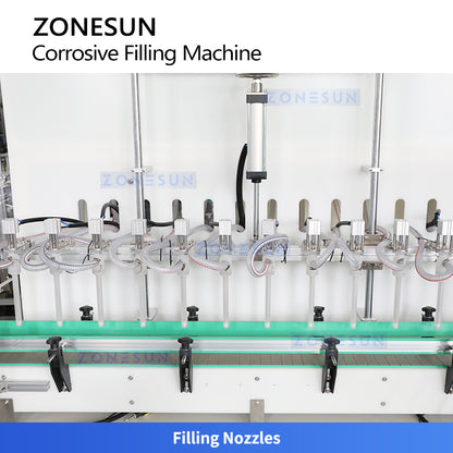 ZONESUN ZS-YTCR12A 12-Head Automatic Gravity Filling Machine for Corrosive Liquids