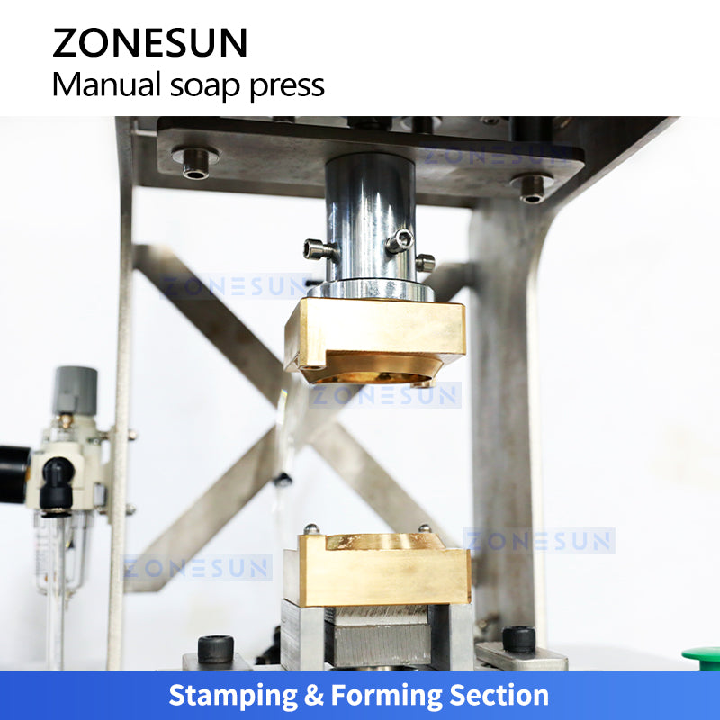 ZONESUN ZS-MYZ1 Pneumatic Soap Press Stamping Machine with Custom Molds