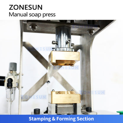 ZONESUN ZS-MYZ1 Pneumatic Soap Press Stamping Machine with Custom Molds