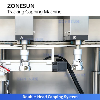 ZONESUN ZS-XG440P Automatic Double-Head High-Speed Tracking Capping Machine for Continuous Capping