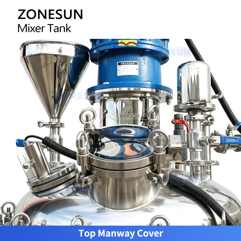 ZONESUN ZS-VMB200L Vacuum Homogenizing Emulsifier Mixer for Cream Lotion Sauce Production