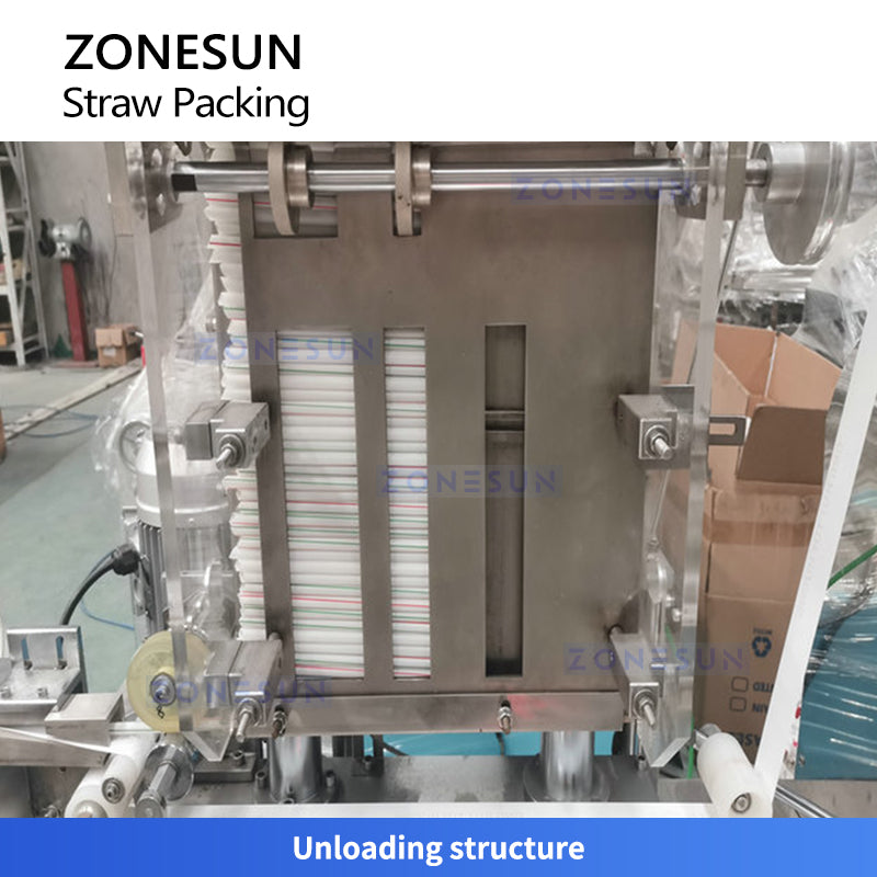 ZONESUN ZS-SPZ51 Automatic Straw Packing Machine for Plastic Paper and PLA Straws with Sealing Cutting and Counting for Foodservice Use