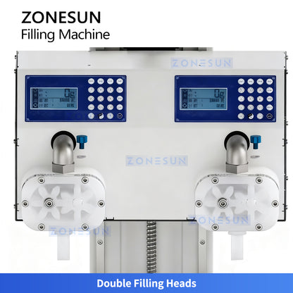 ZONESUN ZS-DTFP2 Dual-Head Semi-Automatic Paste Filling Machine for Sauce Cream Honey Production