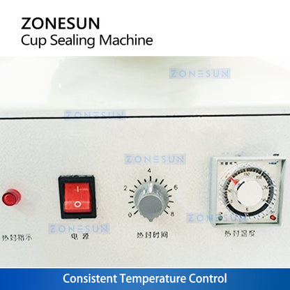 Easy Boba Prep: ZONESUN ZS-KCS5 Manual Plastic & Paper Cup Heat Sealing Machine for Milk Tea Shops