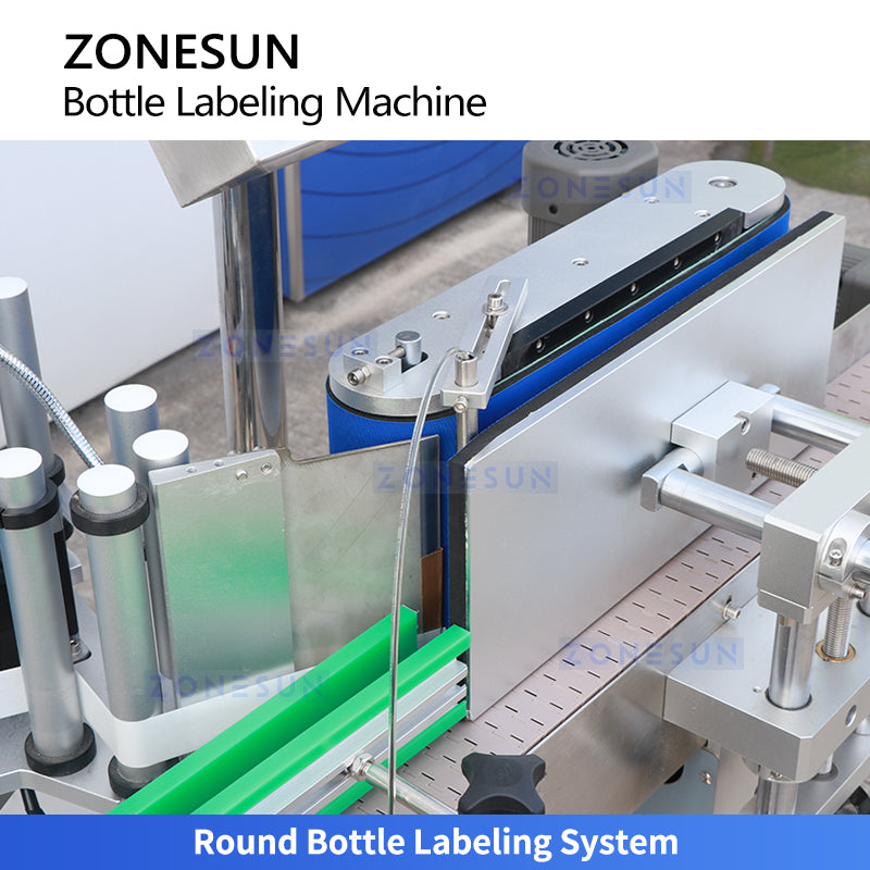 ZONESUN ZS-TB821 Automatic Round Bottle Jar Single Side Self Adhesive Sticker Labeling Machine