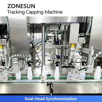 ZONESUN ZS-VTXG3 Dual-Head Tracking Pump & Spray Bottle Capping Machine Line