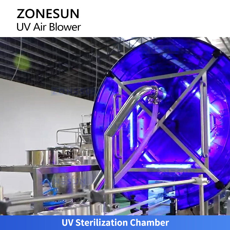 ZONESUN ZS-UVB1 Automatic UV Sterilization and Air Blowing Machine for Milk Powder Bottle Cleaning