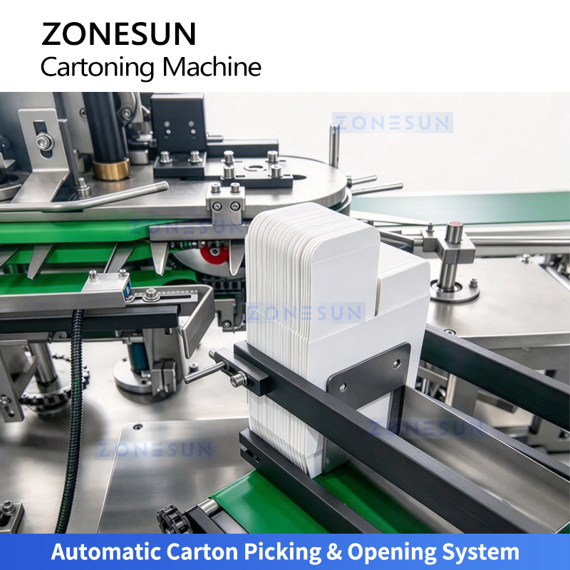 ZONESUN ZS-MSZH30L Automatic Top Load Cartoning Machine for Food Granules and Cosmetic Bottles