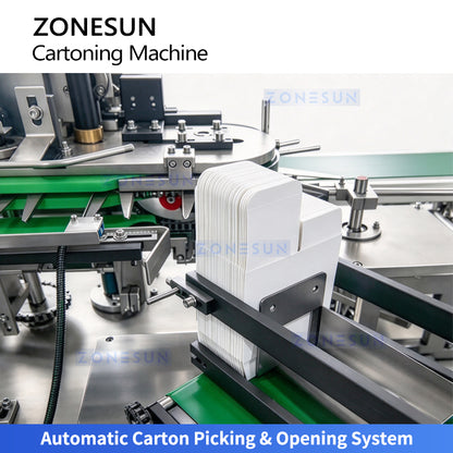 ZONESUN ZS-MSZH30L Automatic Top Load Cartoning Machine for Food Granules and Cosmetic Bottles
