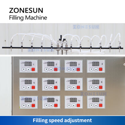 ZONESUN ZS-MPYT12P Tabletop Filling Machine with 12 Magnetic Pumps for Efficient Liquid Bottling