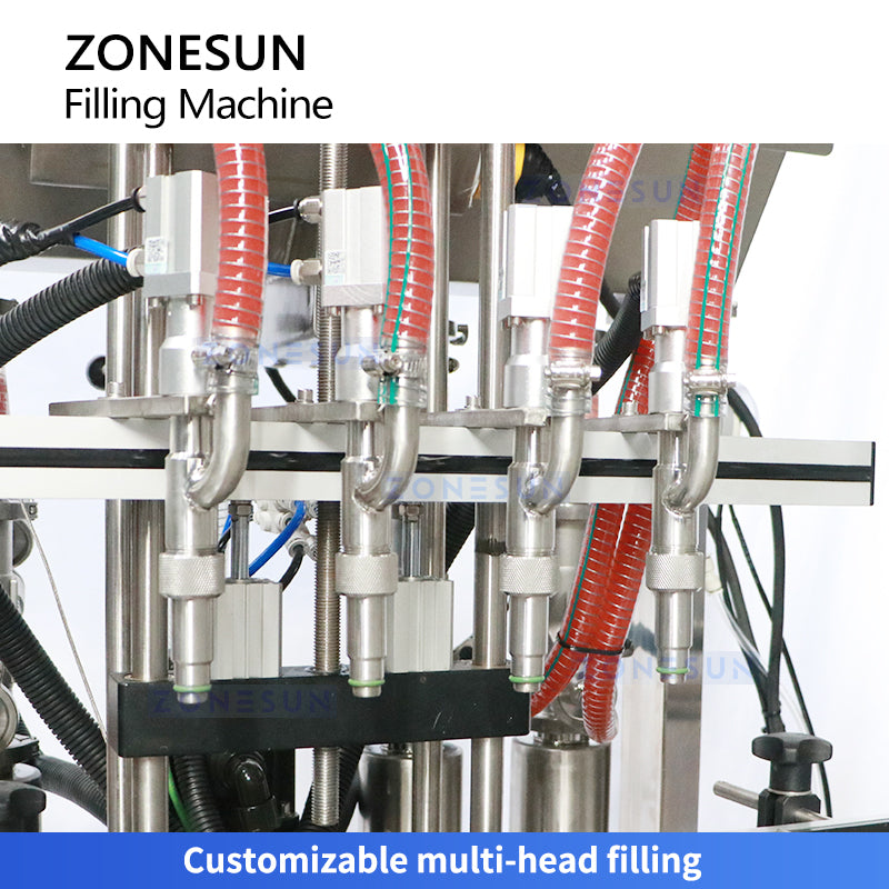 Smooth Flow: ZONESUN ZS-YT4T-4PH Heated Piston Pump Filling Machine for Peanut Butter, Honey & Sauce
