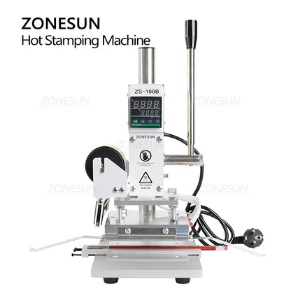 ZONESUN ZS-100B Manual Hot Foil Stamping Machine for Leather, Wood & Pencils