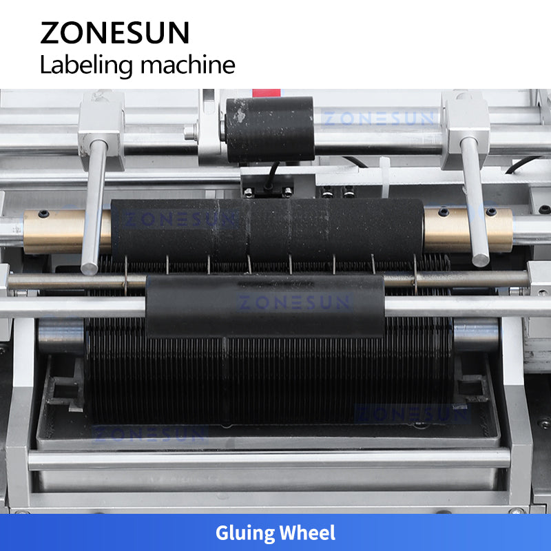 ZONESUN ZS-JTB10 Semi Automatic Wet Glue Labeling Machine for Round Bottles and Jars