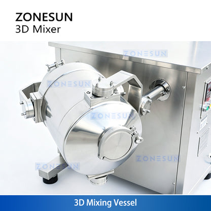 ZONESUN ZS-SBH10 3D Dry Powder Mixer for Food & Chemical Use