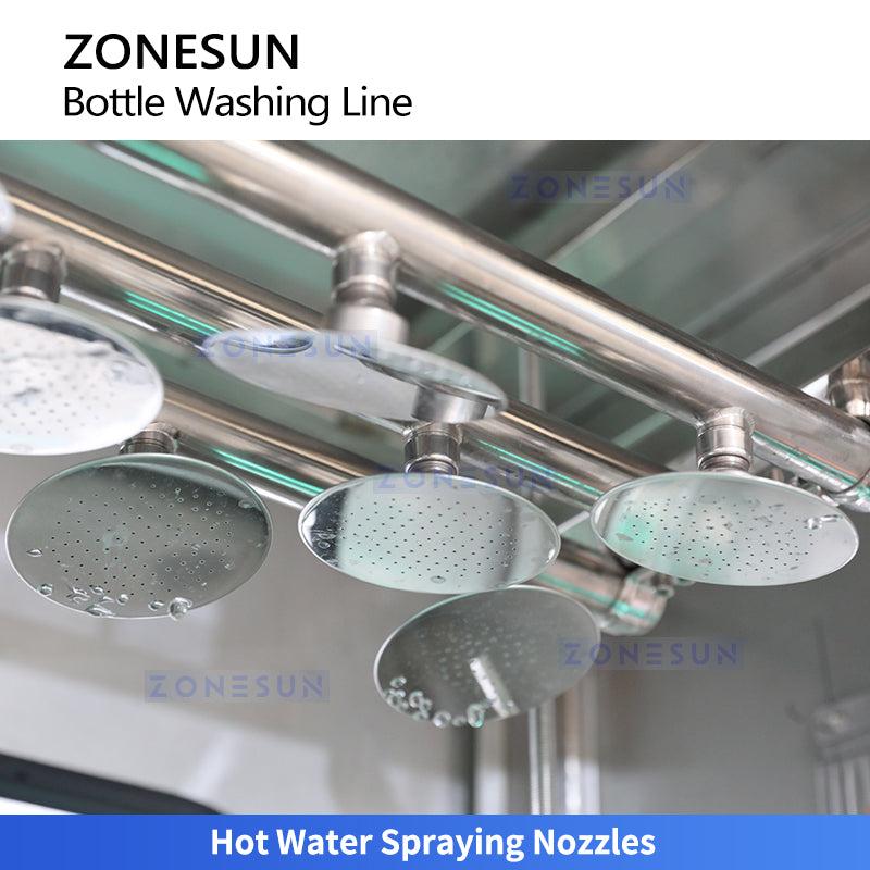 Pristine Surfaces: ZONESUN ZS-WBL3000 Automatic Bottle Washing & Air-Knife Drying Production Line