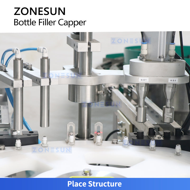 High Output: ZONESUN ZS-AFC70 Dual-Station Roll-On Bottle Liquid Filling & Capping Machine Line