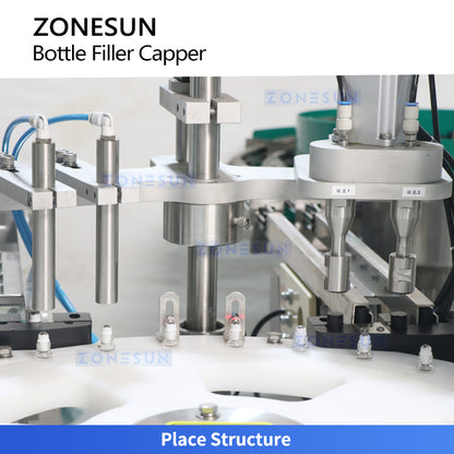 High Output: ZONESUN ZS-AFC70 Dual-Station Roll-On Bottle Liquid Filling & Capping Machine Line