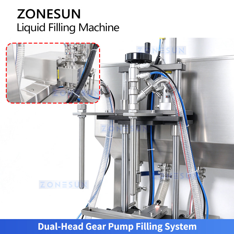 ZONESUN ZS-MG260XP Automatic Dual-Head High-Capacity Gear Pump Liquid Filling Machine