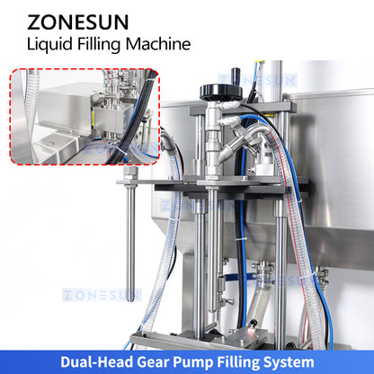 ZONESUN ZS-MG260XP Automatic Dual-Head High-Capacity Gear Pump Liquid Filling Machine