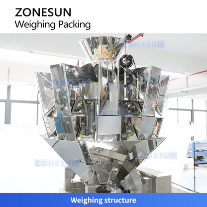 ZONESUN ZS-AFS200 Automatic Rotary Premade Pouch Packing Machine for Granules with Zipper Opening Punching and Double Sealing System