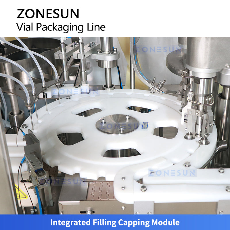 ZONESUN ZS-AFCL9 Automatic Vial Filling Capping and Labeling Line for Pharma and Cosmetics